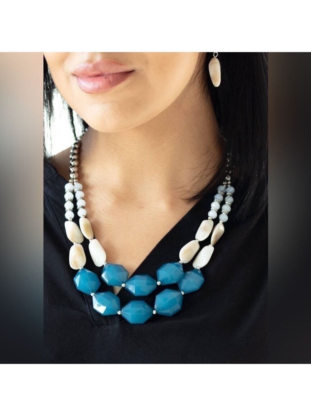 Paparazzi Seacoast Sunset Blue Bead Necklace